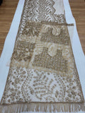 Bollywood Inspired Embroidered Golden Net Saree With Jhalar Border