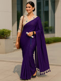 Cotton Saree with Embroidered Floral Blouse | Subtle Shine & Everyday Elegance-1  Celebrity Drapes