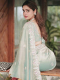 Ayesha Inspired Designer Multicolour Sequins Embroidered Space Silk Saree