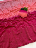 Bollywood Inspired Heavy Zari Pink Saree with Dual Colour Piping