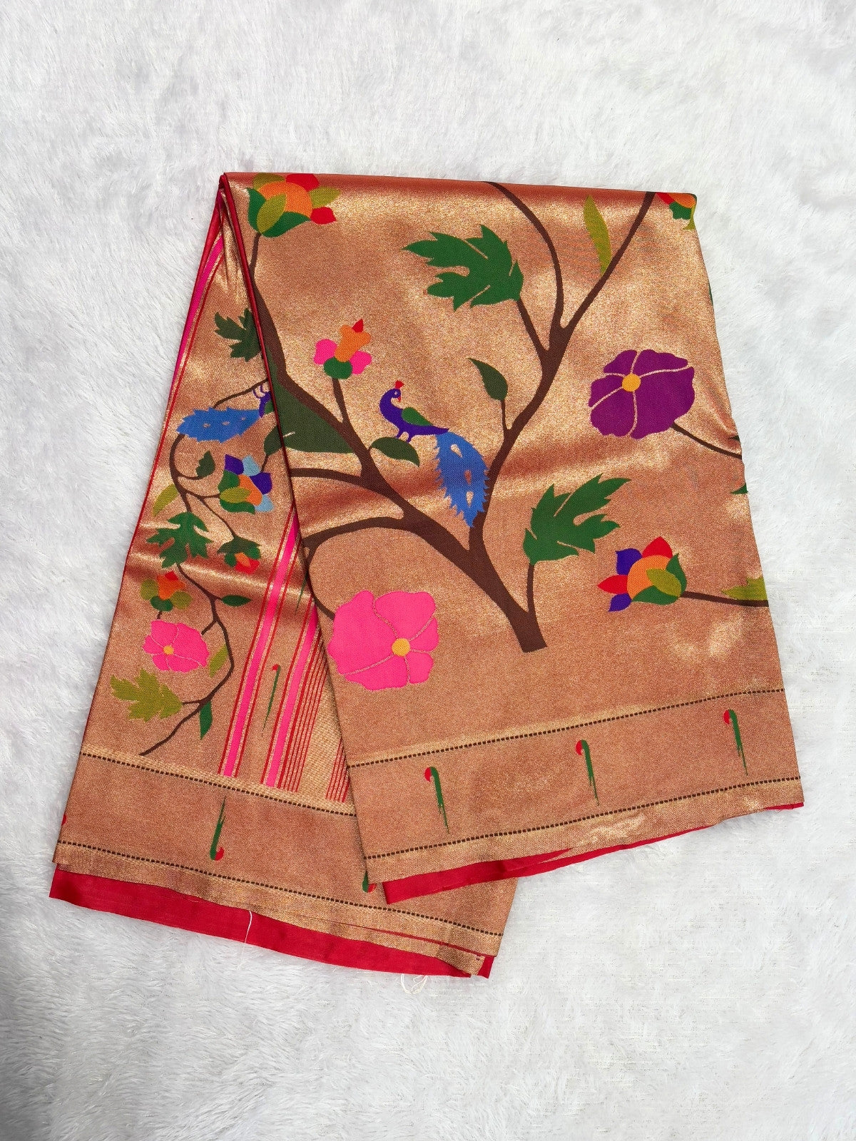Brocket Paithani Saree with Muniya Border, Meenakari Butta and Heavy Zari-1  Celebrity Drapes