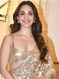 Kiara Inspired Golden Sequin Glam Saree