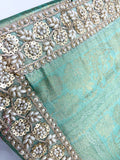 Bollywood Inspired Premium Kanjivaram Pista Silk Saree