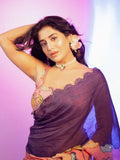Rashi Inspired Multi-Color Tebby Silk Saree with Delicate Pearl Work Border