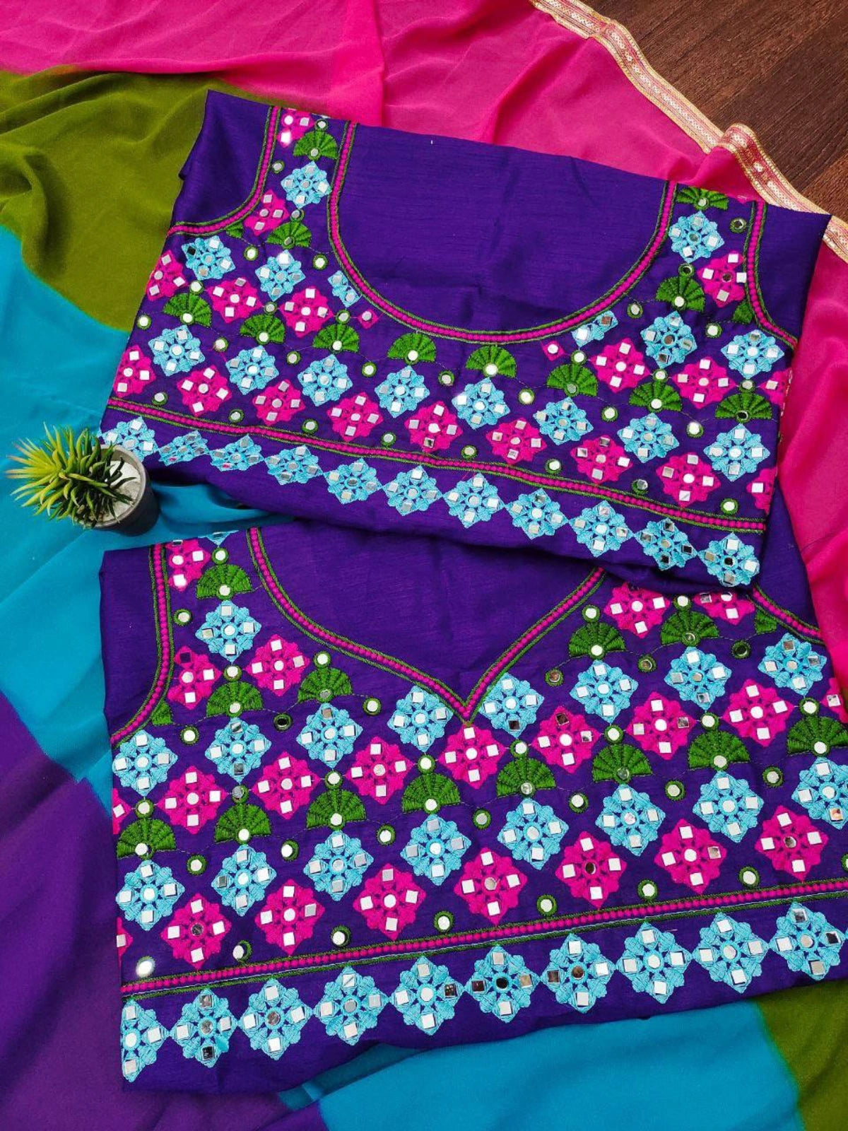 Alia Inspired Multicolor Georgette Saree with Golden Border-67288372019281