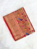 Brocket Paithani Saree with Muniya Border, Meenakari Butta and Heavy Zari - Multicolor-3  Celebrity Drapes