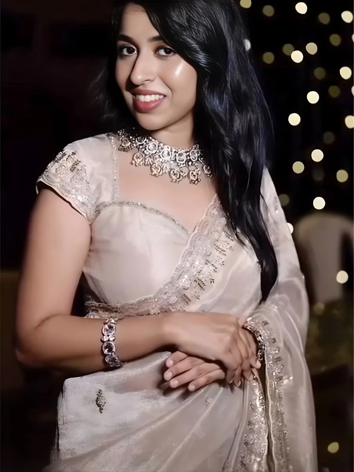 Bollywood Inspired Soft Crunchy Silk Saree with Katdana & Sequin Work