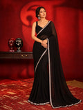 Georgette Black Saree with Stylish Border