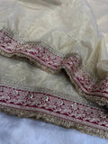 Kajol Inspired Red and Golden Designer Festive Saree