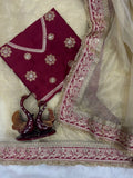 Kajol Inspired Red and Golden Designer Festive Saree