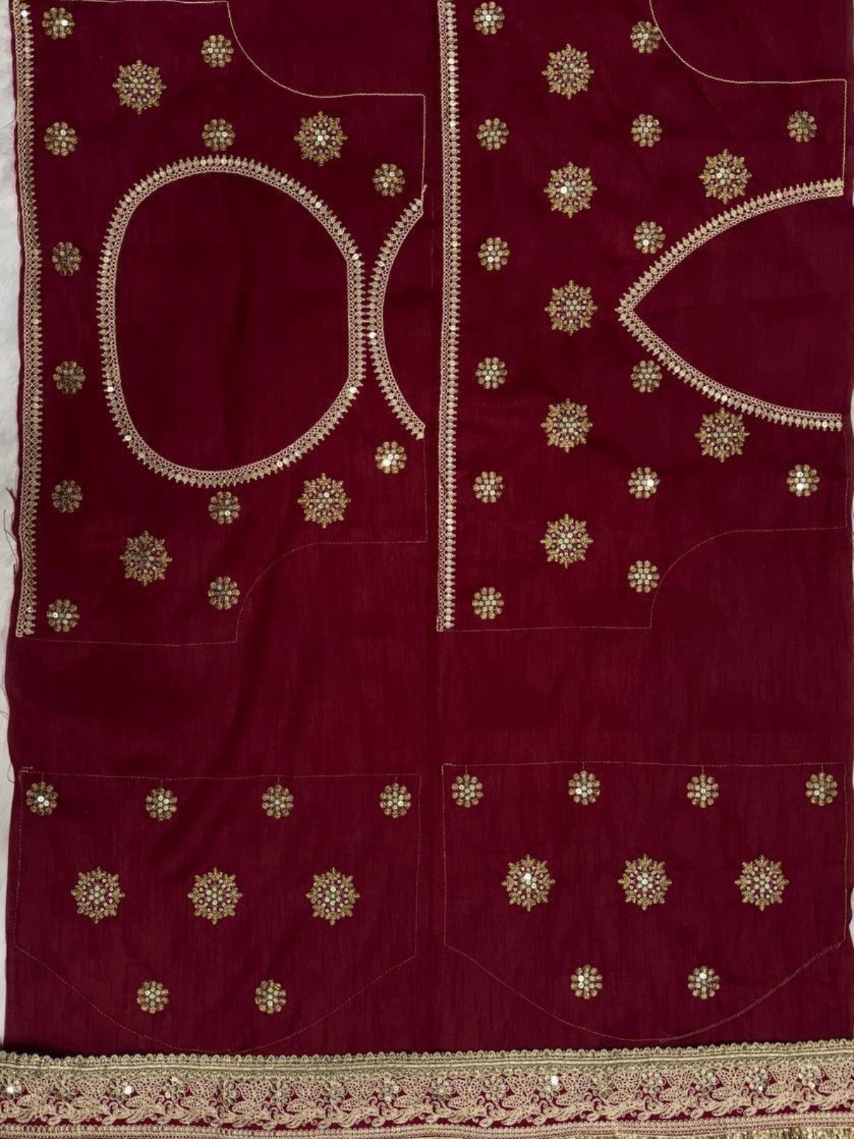 Kajol Inspired Maroon and Golden Designer Festive Saree-67380913602641