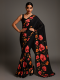 Lightweight Cotton Saree with Gold Embroidered Florals | Perfect for Festive Looks in White-3  Celebrity Drapes