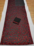 Bollywood-Inspired Red Faux Georgette Saree with Zaal Flower Sequins