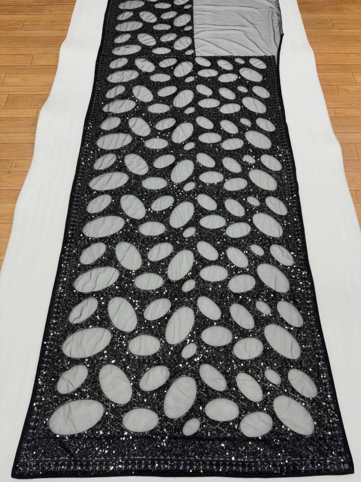Bollywood Inspired Black Butterfly Net Sequins Saree-71825916559441