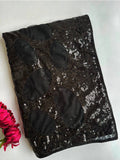 Bollywood Inspired Black Butterfly Net Sequins Saree