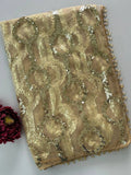 Bollywood-Inspired Designer Beige Soft Net Saree with Sequin & Bead Embroidery