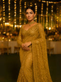 Bollywood Inspired Embroidered Golden Net Saree-2  Celebrity Drapes