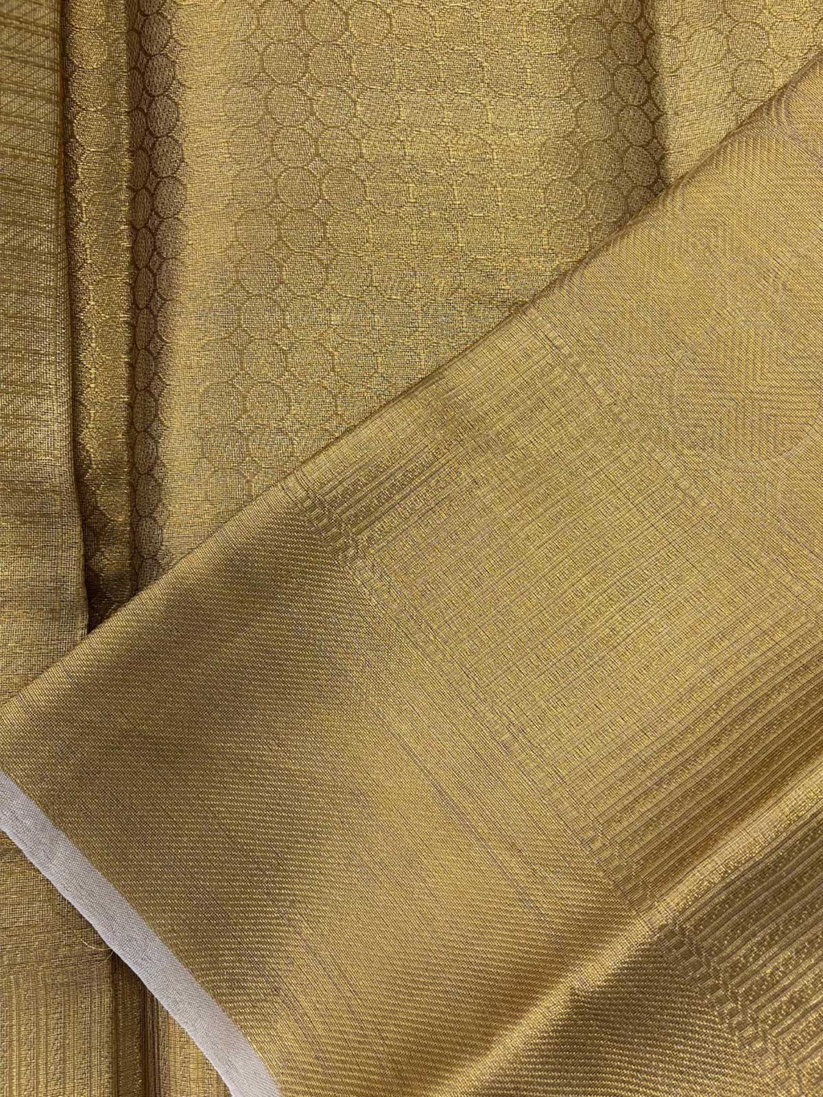 Keerthy Inspired Kanjivaram Tissue Silk Gold Saree-4  Celebrity Drapes