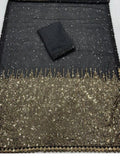 Shreya Inspired Black and Gold Sequin Saree