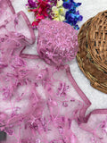 Bollywood Inspired Sequins Designer Pink Net Saree