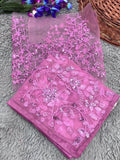 Bollywood Inspired Sequins Designer Pink Net Saree
