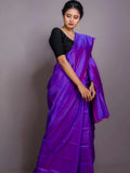 Bollywood Inspired Purple Plain Linen Saree