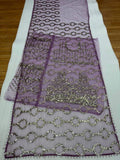 Bollywood-Inspired Designer Purple Soft Net Saree with Sequin & Bead Embroidery