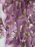Bollywood-Inspired Designer Purple Soft Net Saree with Sequin & Bead Embroidery