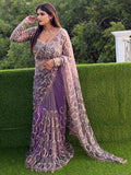 Bollywood-Inspired Designer Purple Soft Net Saree with Sequin & Bead Embroidery