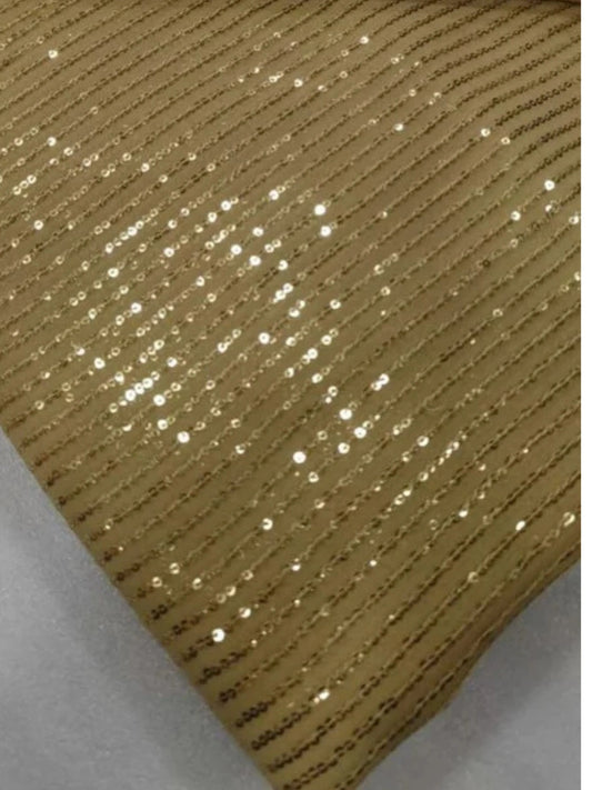 Bollywood Inspired Georgette Gold Sequins Saree