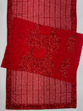 Bollywood Inspired Red Sequin Saree with Lace Border & Heavy Sequin Blouse