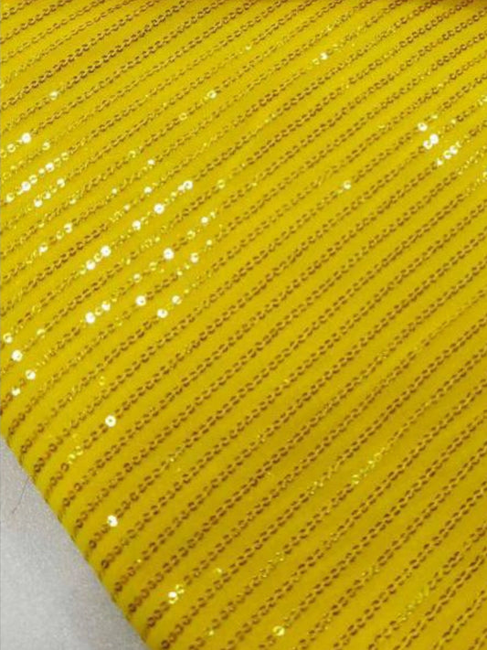 Bollywood Inspired Georgette Yellow Sequins Saree