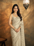Bollywood Inspired Premium Kanjivaram Beige Silk Saree