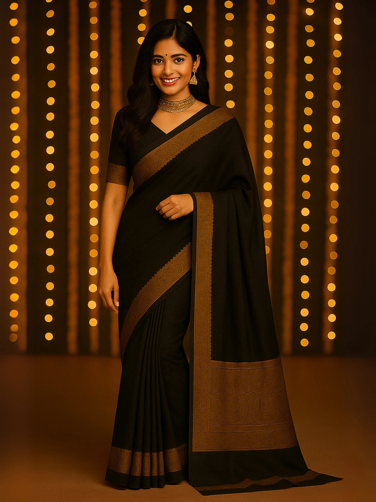 Bollywood Inspired Banarasi Handloom Zari Border Silk Saree | Available in 3 Colours-4  Celebrity Drapes
