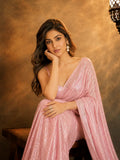 Rhea Inspired Baby Pink Full Sequins Saree