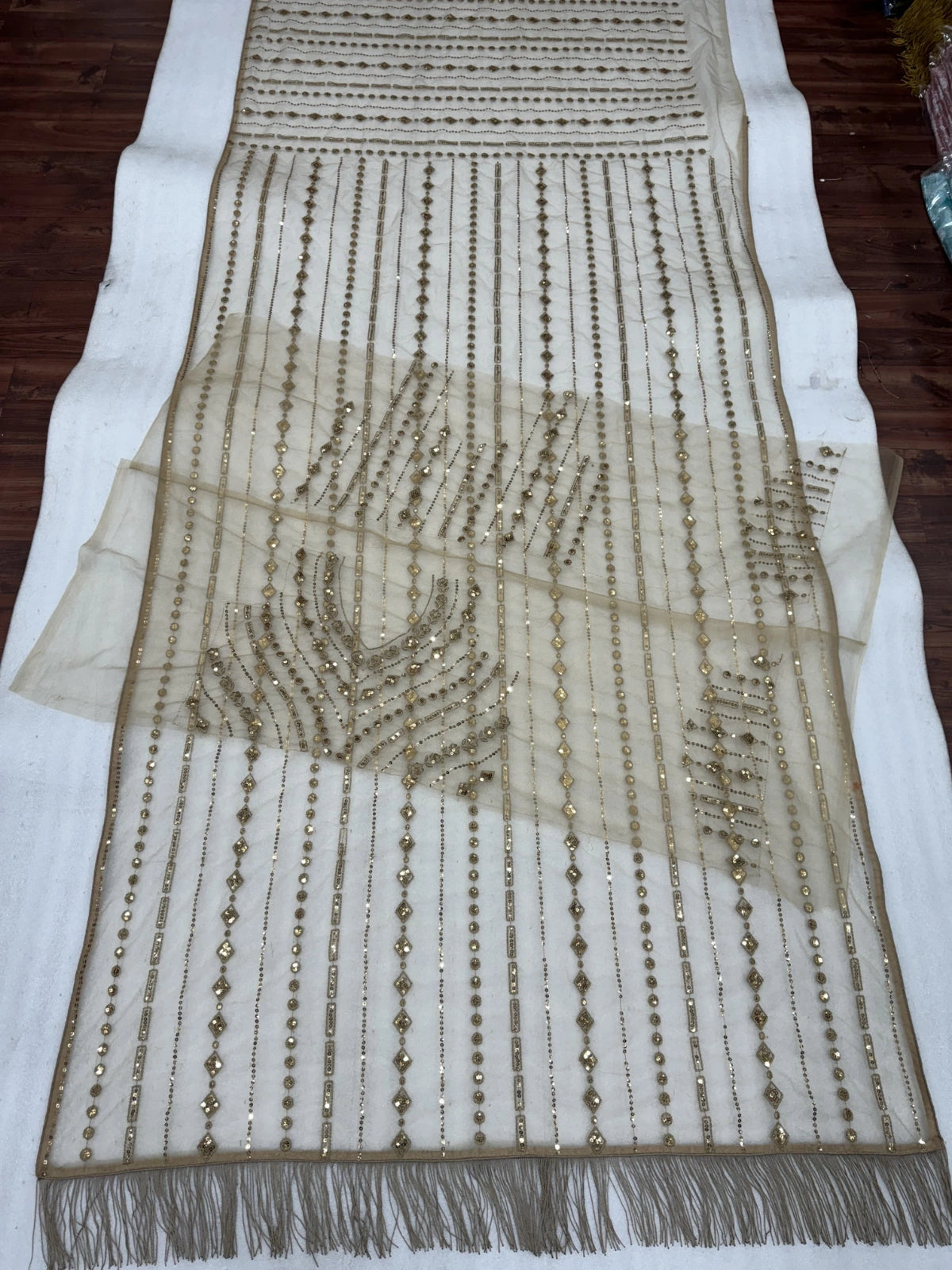 Suhana Inspired Sequins Designer Full Net Gold Saree