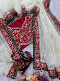 Bollywood Inspired Off-White Space Silk Saree with Delicate Embroidery