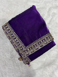 Ananya Inspired Purple Saree with Thread & Sequin Embroidery-3  Celebrity Drapes
