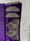Ananya Inspired Purple Saree with Thread & Sequin Embroidery-4  Celebrity Drapes