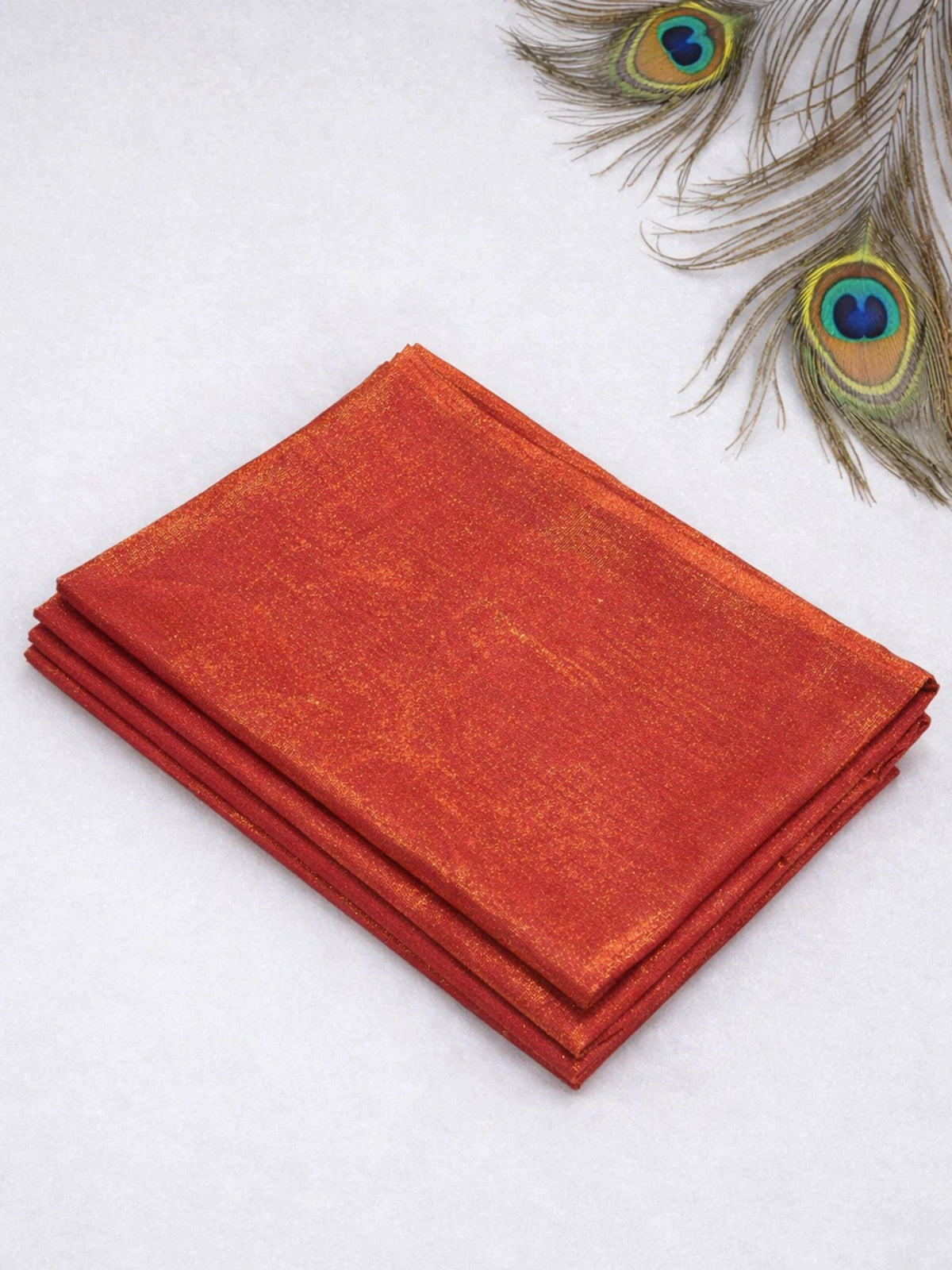 Bollywood Inspired Orange Copper Metallic Plain Jimmy Choo Saree-70326179987537