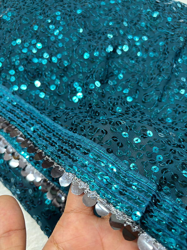 Deepika Inspired Designer Fancy Georgette Sequins Saree | Available in 3 Colours-8  Celebrity Drapes