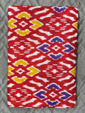 Soft Cotton Ikat Pattern Saree in Red with Green Floral Border-3  Celebrity Drapes