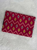 Soft Cotton Ikat Saree in Olive Green and Maroon with white Prints-3  Celebrity Drapes