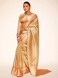 Rani Inspired  Banarasi Zari Gold and Pink Saree-1  Celebrity Drapes