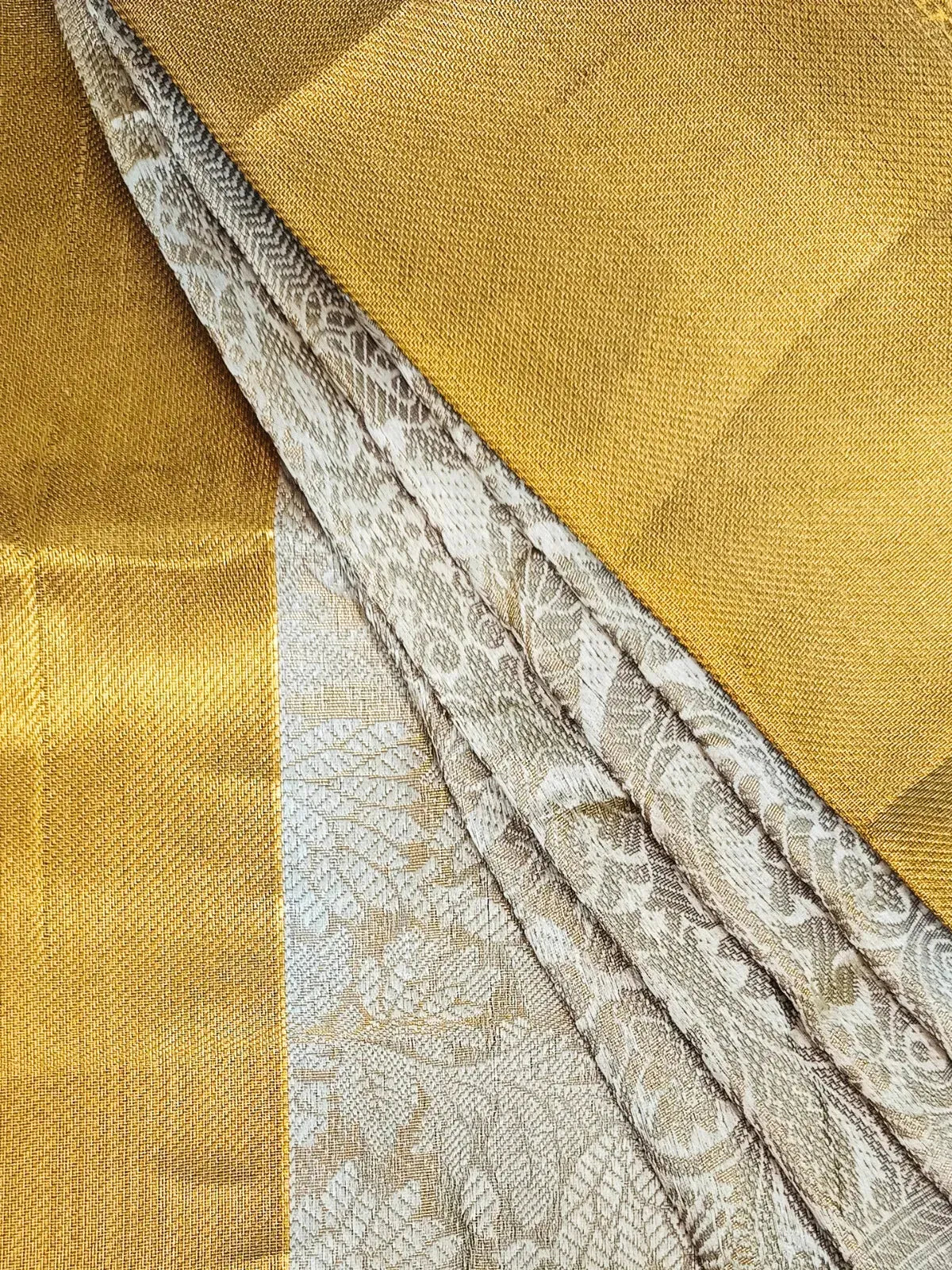 Nita Mam Inspired Banarasi Tissue Silk Zari Gold Saree-4  Celebrity Drapes