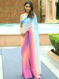 Alia Inspired Georgette Multi-Colour Saree-1  Celebrity Drapes
