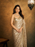 Kiara Inspired Golden Sequin Glam Saree