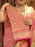 Madhuri Inspired Saree with Gold Butti and Contrast Border - Dark Pink-1  Celebrity Drapes