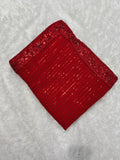 Bollywood Inspired Heavy Georgette Sequins Embroidery Red Saree-2  Celebrity Drapes