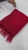 Bollywood Inspired Faux Georgette Embroidery Red Saree with Sequins Work